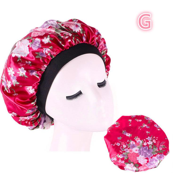 Beauty print Satin silk Bonnet sleep night cap - fadidesign