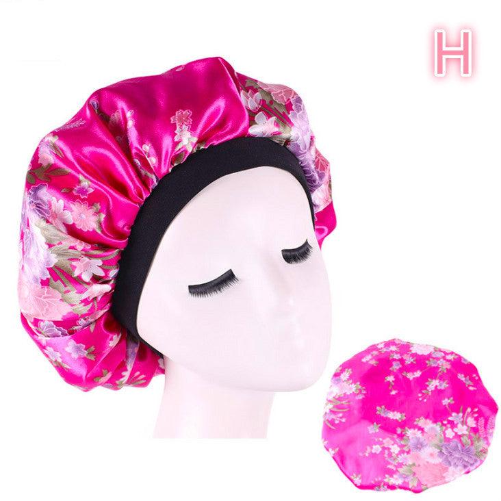 Beauty print Satin silk Bonnet sleep night cap - fadidesign