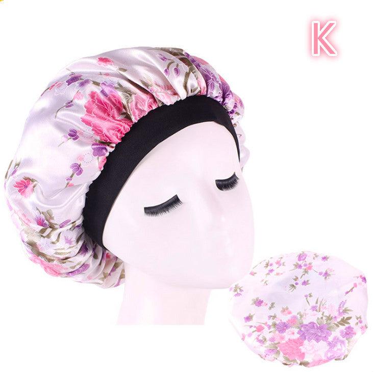 Beauty print Satin silk Bonnet sleep night cap - fadidesign