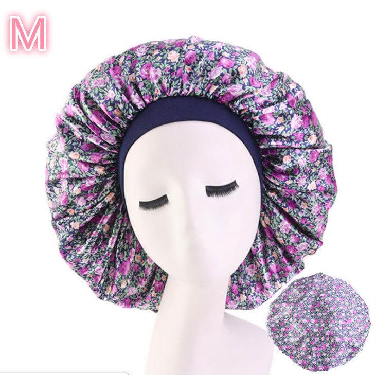 Beauty print Satin silk Bonnet sleep night cap - fadidesign