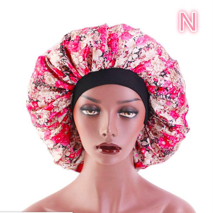 Beauty print Satin silk Bonnet sleep night cap - fadidesign