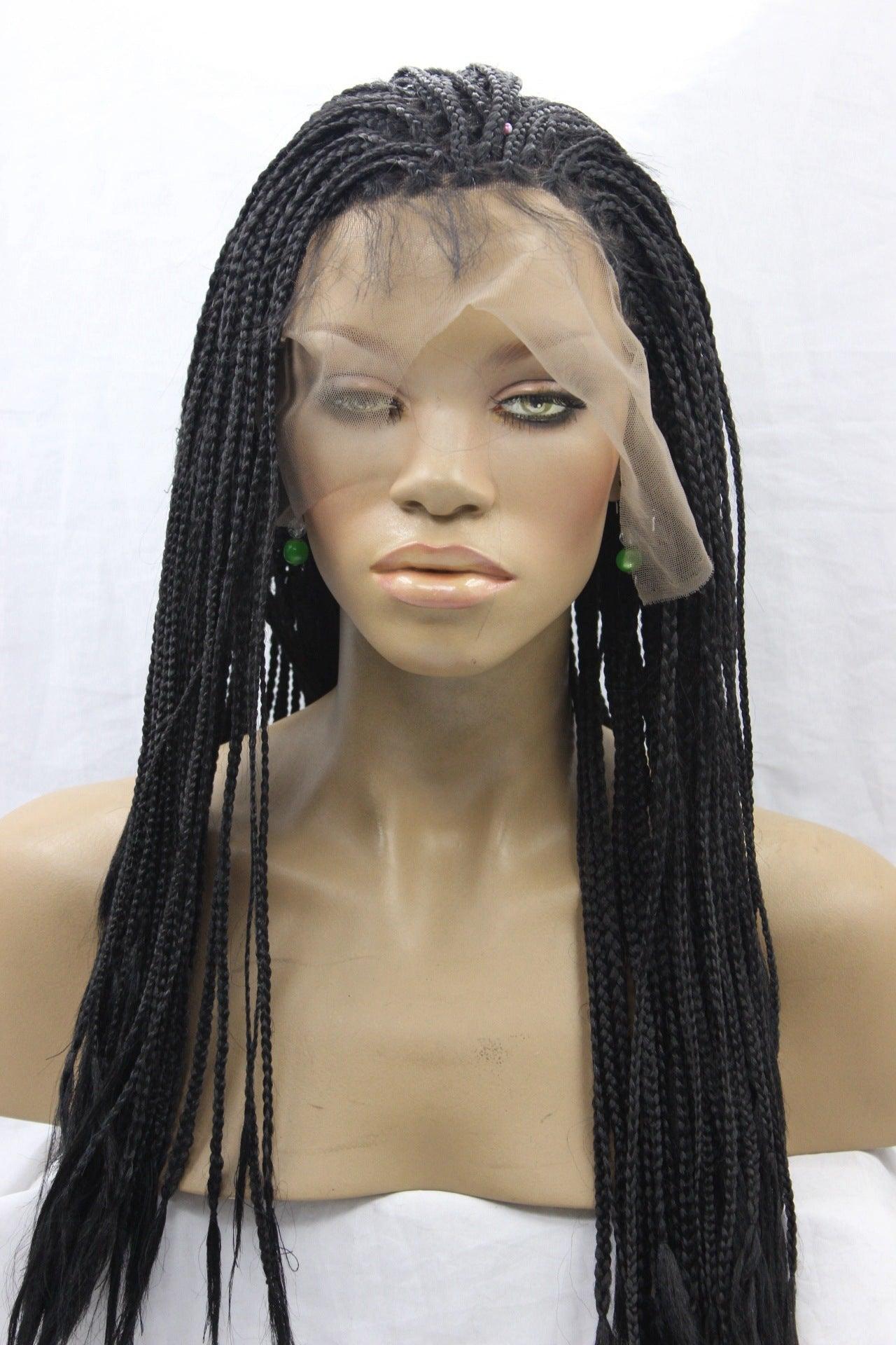 European and American black scorpion hair, front lace chemical fiber wig headgear, three wigs - fadidesign