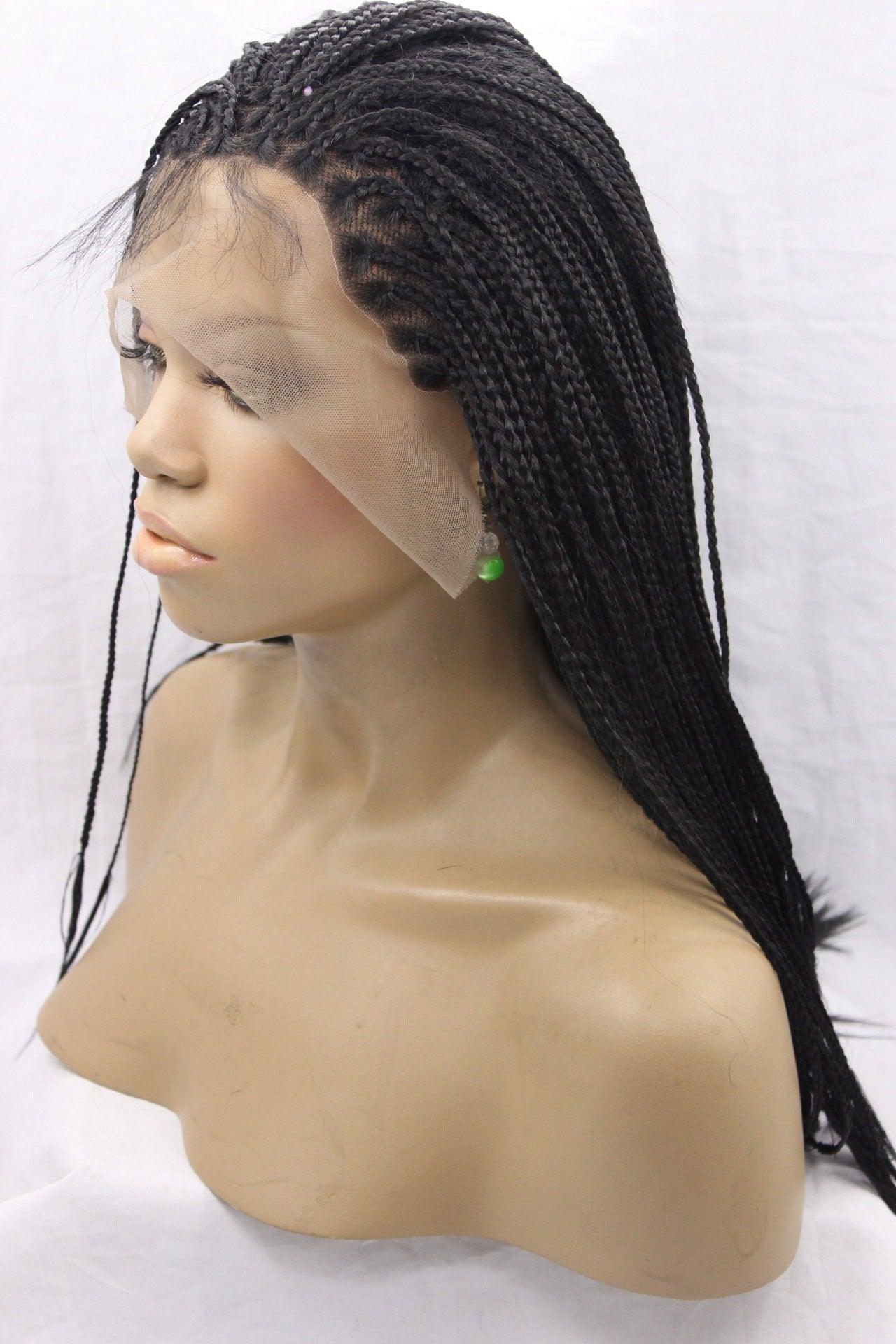 European and American black scorpion hair, front lace chemical fiber wig headgear, three wigs - fadidesign