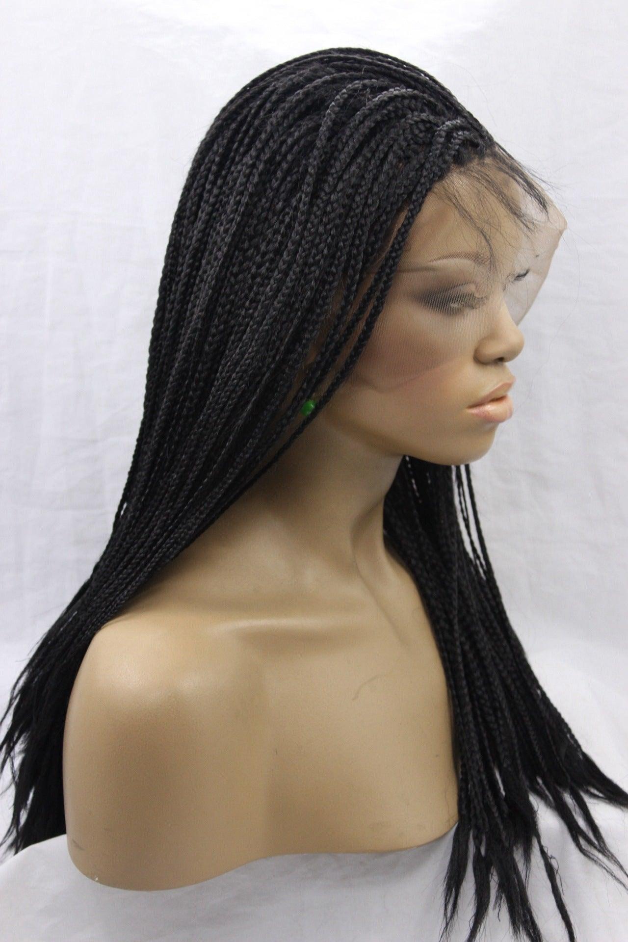 European and American black scorpion hair, front lace chemical fiber wig headgear, three wigs - fadidesign