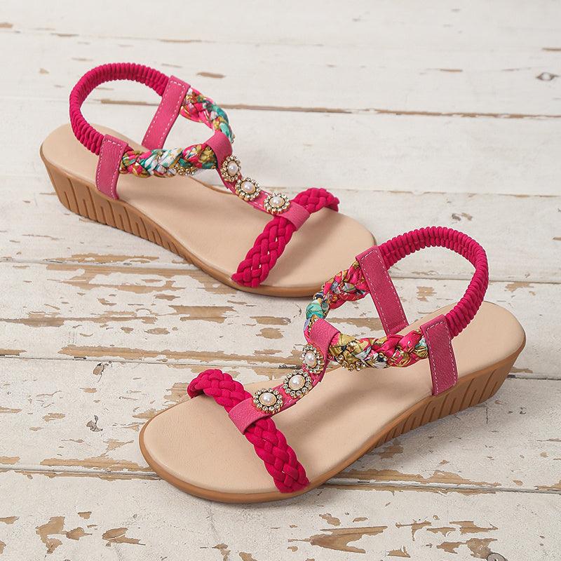 Bohemian Braided Sandals Summer Beach Shoes Women - fadidesign