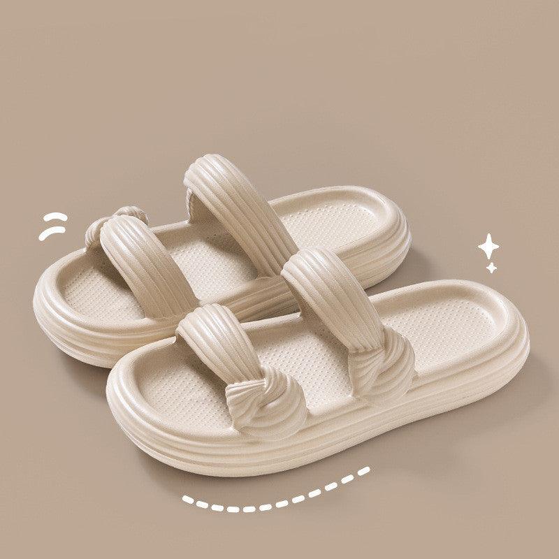 Bow Design Slippers Fashion Summer New House Shoes For Women Thick-soled Non-slip Floor Bathroom Home Slippers - fadidesign