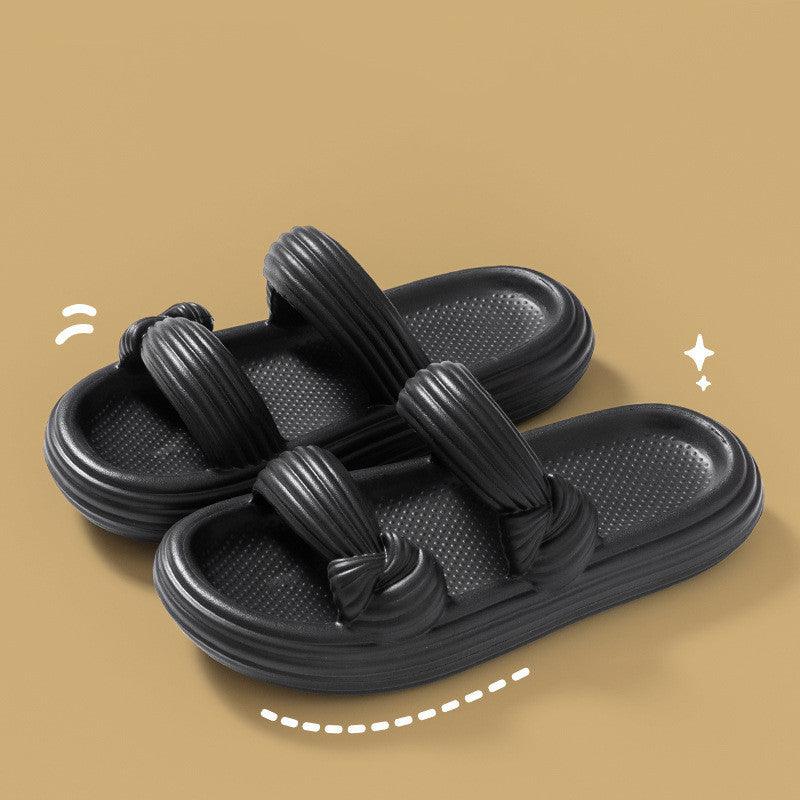 Bow Design Slippers Fashion Summer New House Shoes For Women Thick-soled Non-slip Floor Bathroom Home Slippers - fadidesign