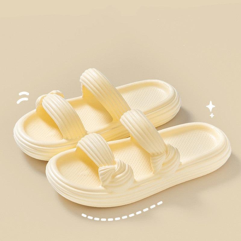 Bow Design Slippers Fashion Summer New House Shoes For Women Thick-soled Non-slip Floor Bathroom Home Slippers - fadidesign