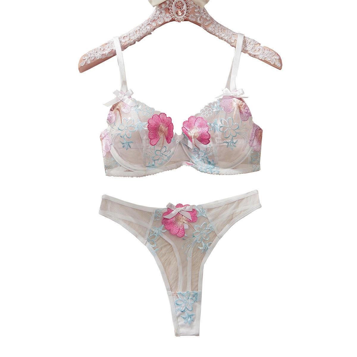 Bow Flower Embroidered Underwear Women - fadidesign