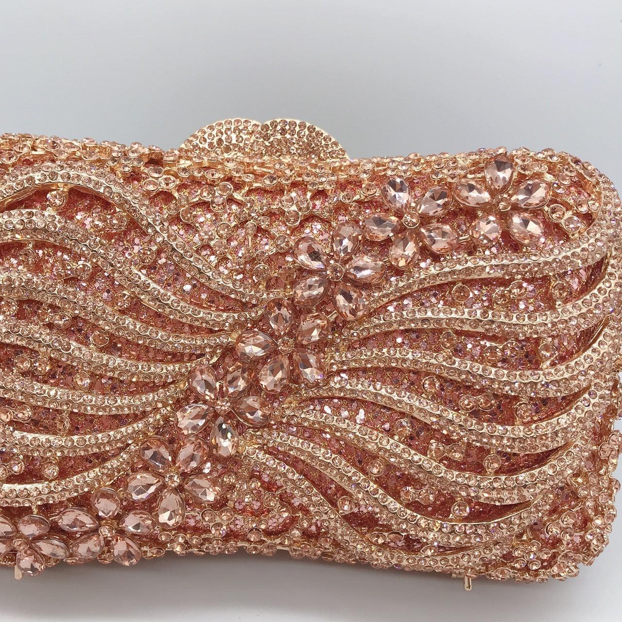 Bow Ribbon Diamond Evening Bag Hollow Rhinestone Banquet European And American Clutch - fadidesign