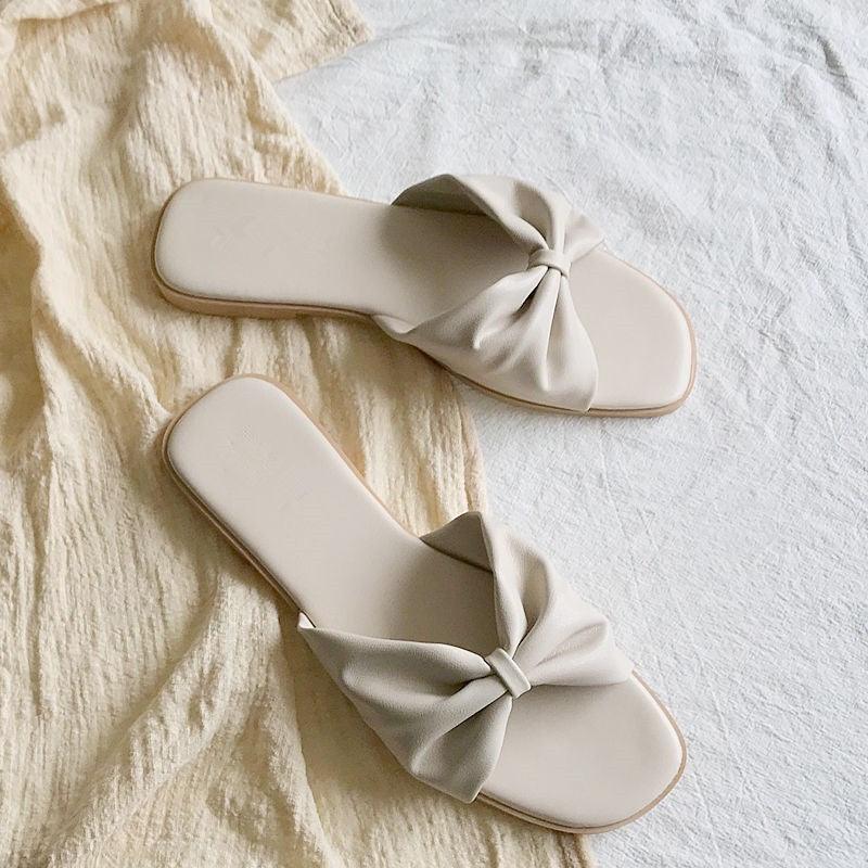 Bowknot flat sandals and slippers women - fadidesign