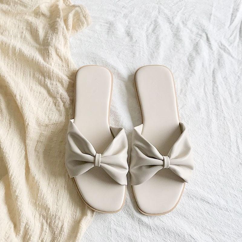 Bowknot flat sandals and slippers women - fadidesign