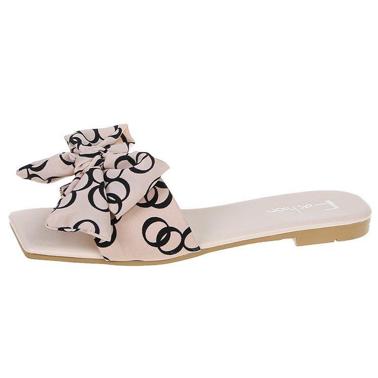 Bowknot Summer Slippers For Women Outside Wear - fadidesign