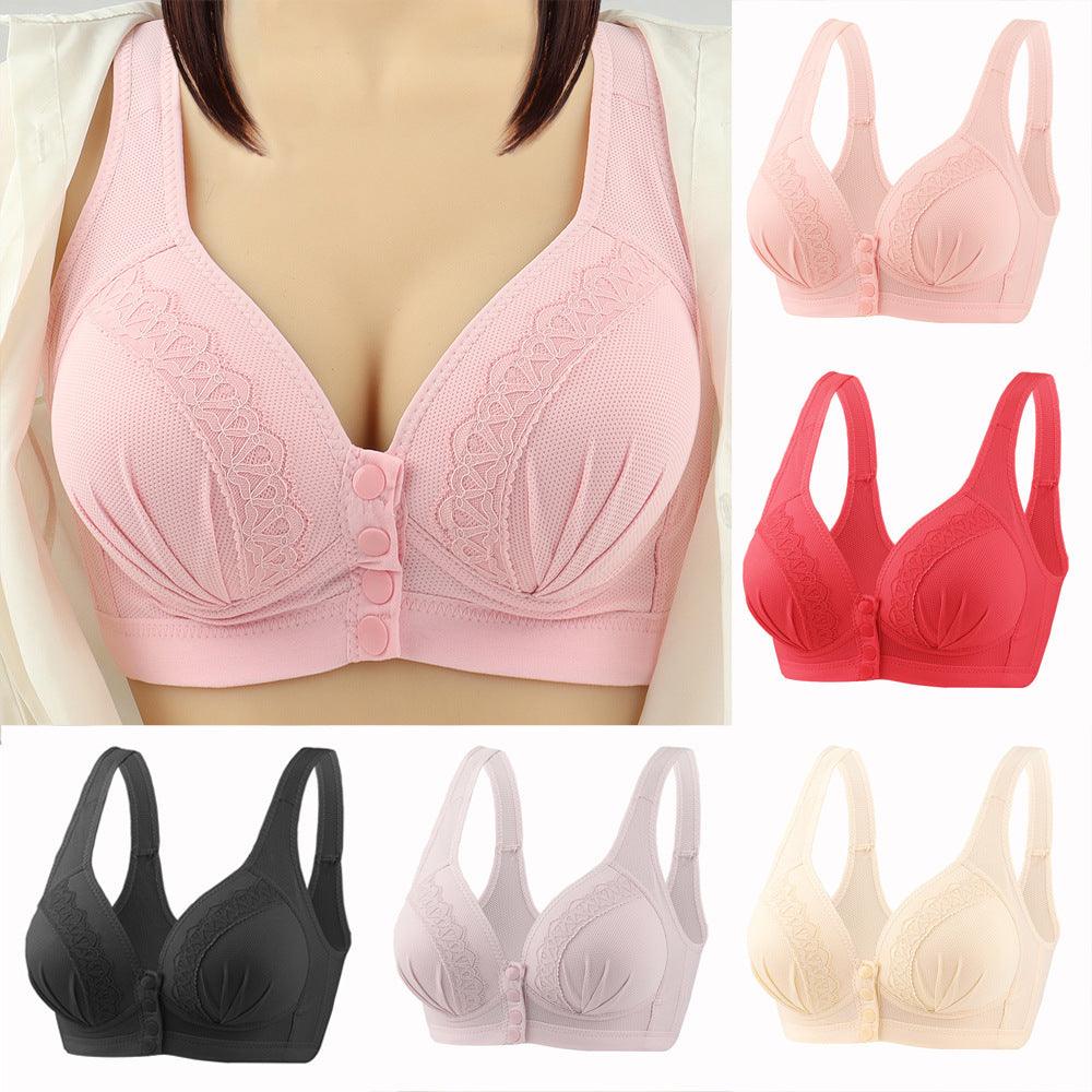 Bras For Women Front Closure Button Bra Wireless Bralette Push Up Brassiere Bra Tube Top Vest Underwear - fadidesign