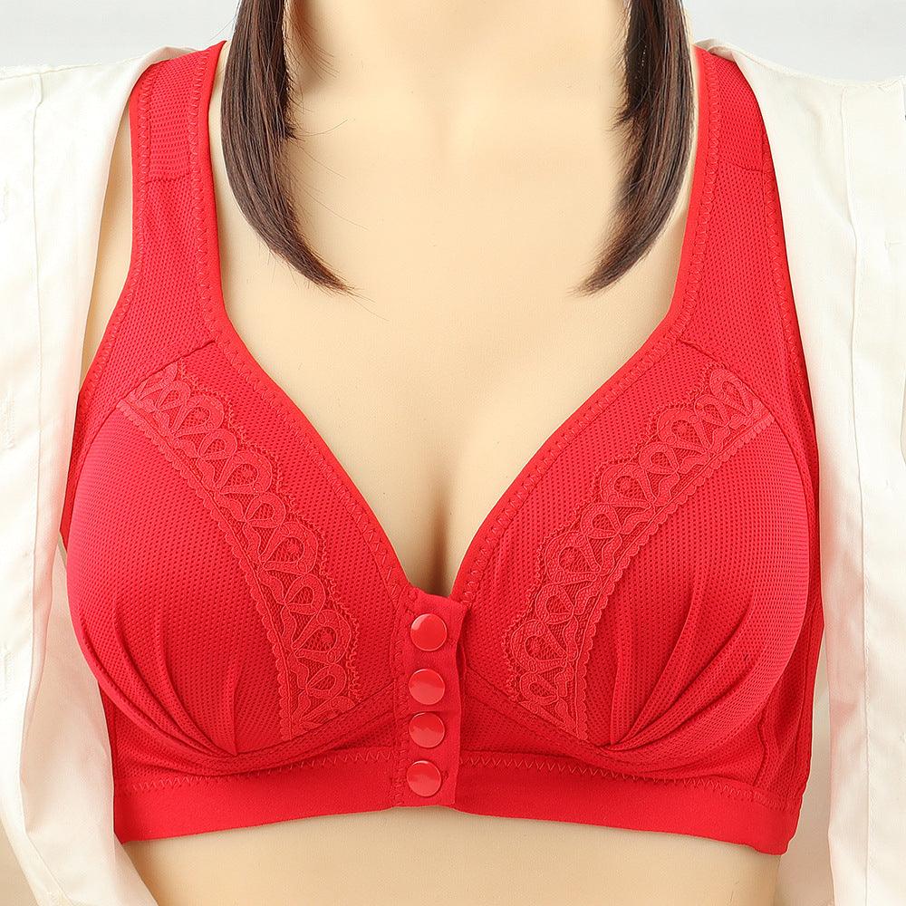 Bras For Women Front Closure Button Bra Wireless Bralette Push Up Brassiere Bra Tube Top Vest Underwear - fadidesign