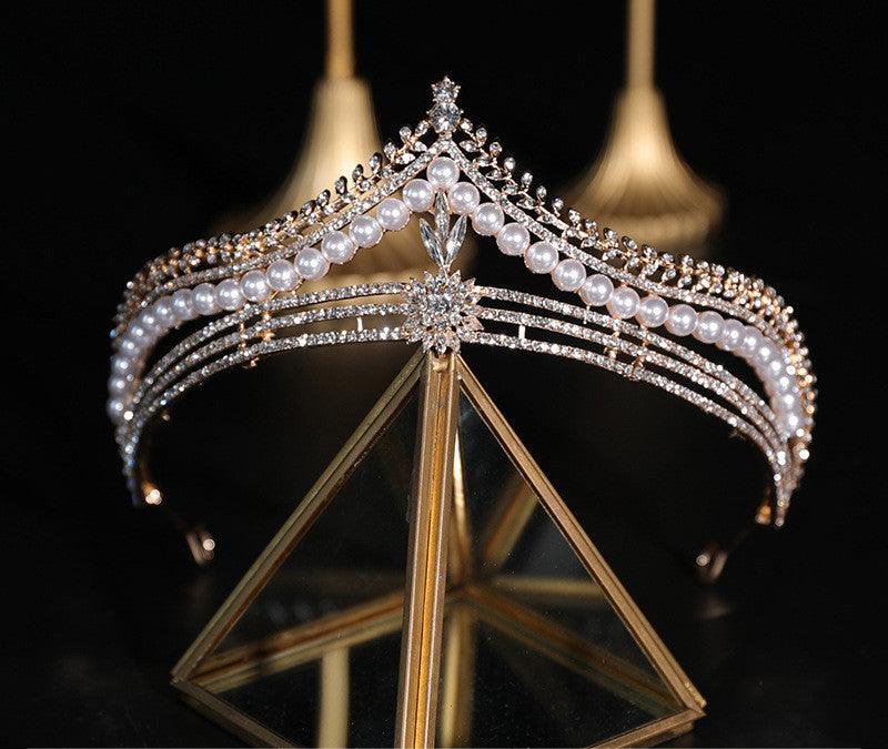 Bridal Crown Baroque Pearl High-end Luxury Headband - fadidesign