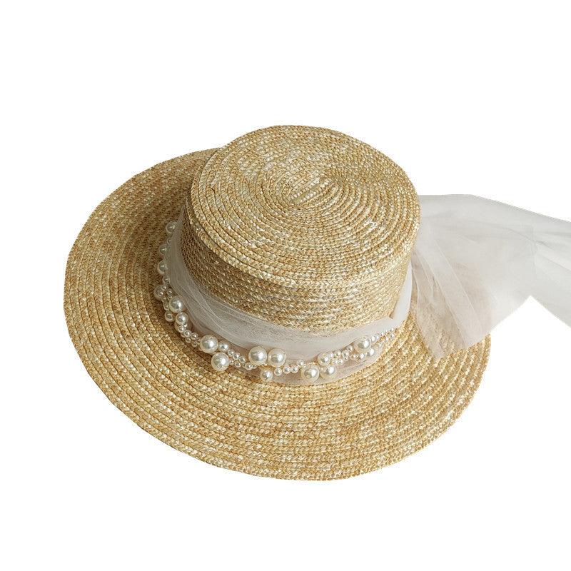 Bridal Decorative Hat Pearl Lace Mesh - fadidesign