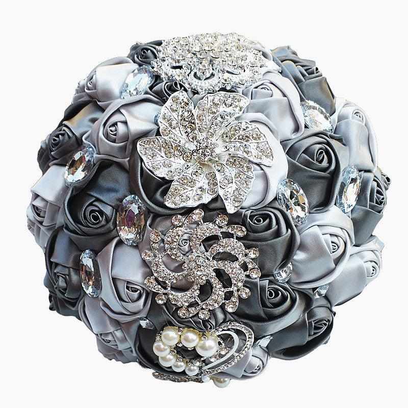 Bridal Finished Satin Bouquet Wedding Ribbon Handheld - fadidesign