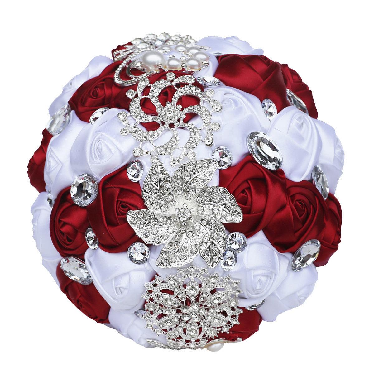 Bridal Finished Satin Bouquet Wedding Ribbon Handheld - fadidesign