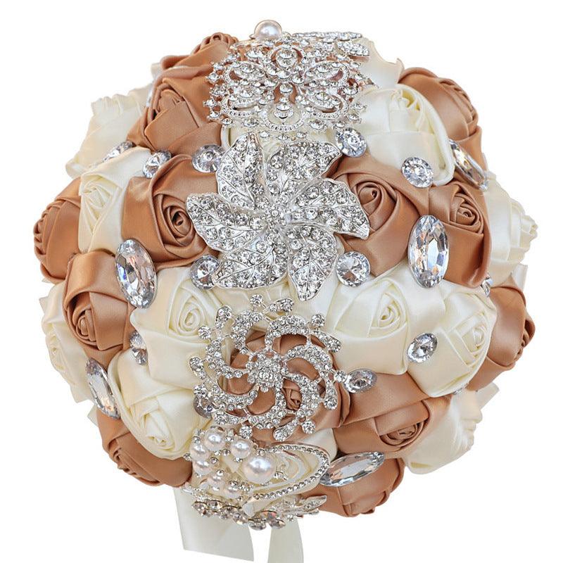 Bridal Finished Satin Bouquet Wedding Ribbon Handheld - fadidesign