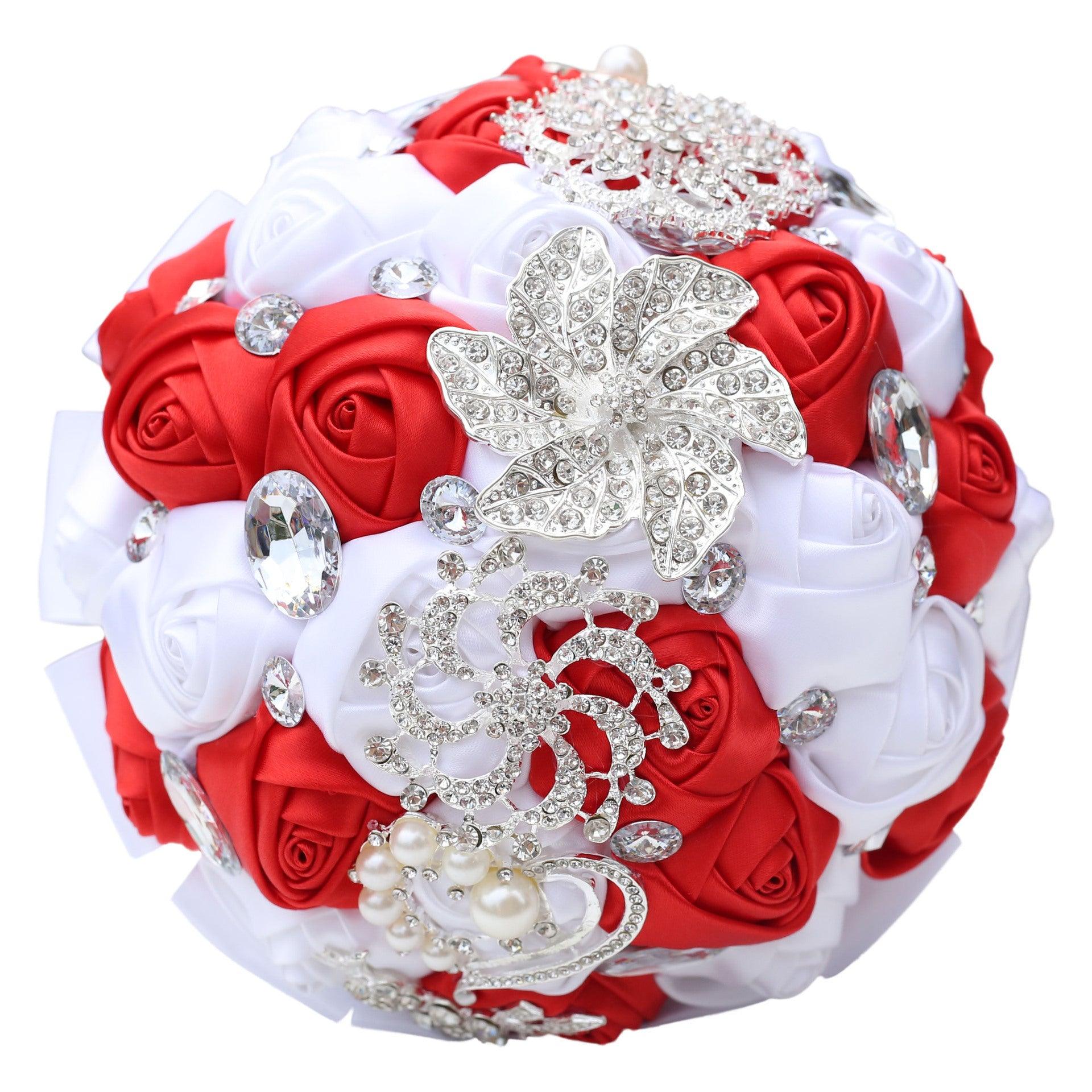 Bridal Finished Satin Bouquet Wedding Ribbon Handheld - fadidesign