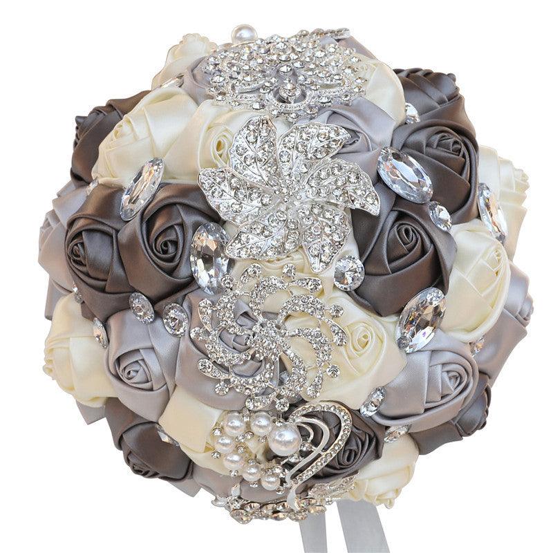 Bridal Finished Satin Bouquet Wedding Ribbon Handheld - fadidesign