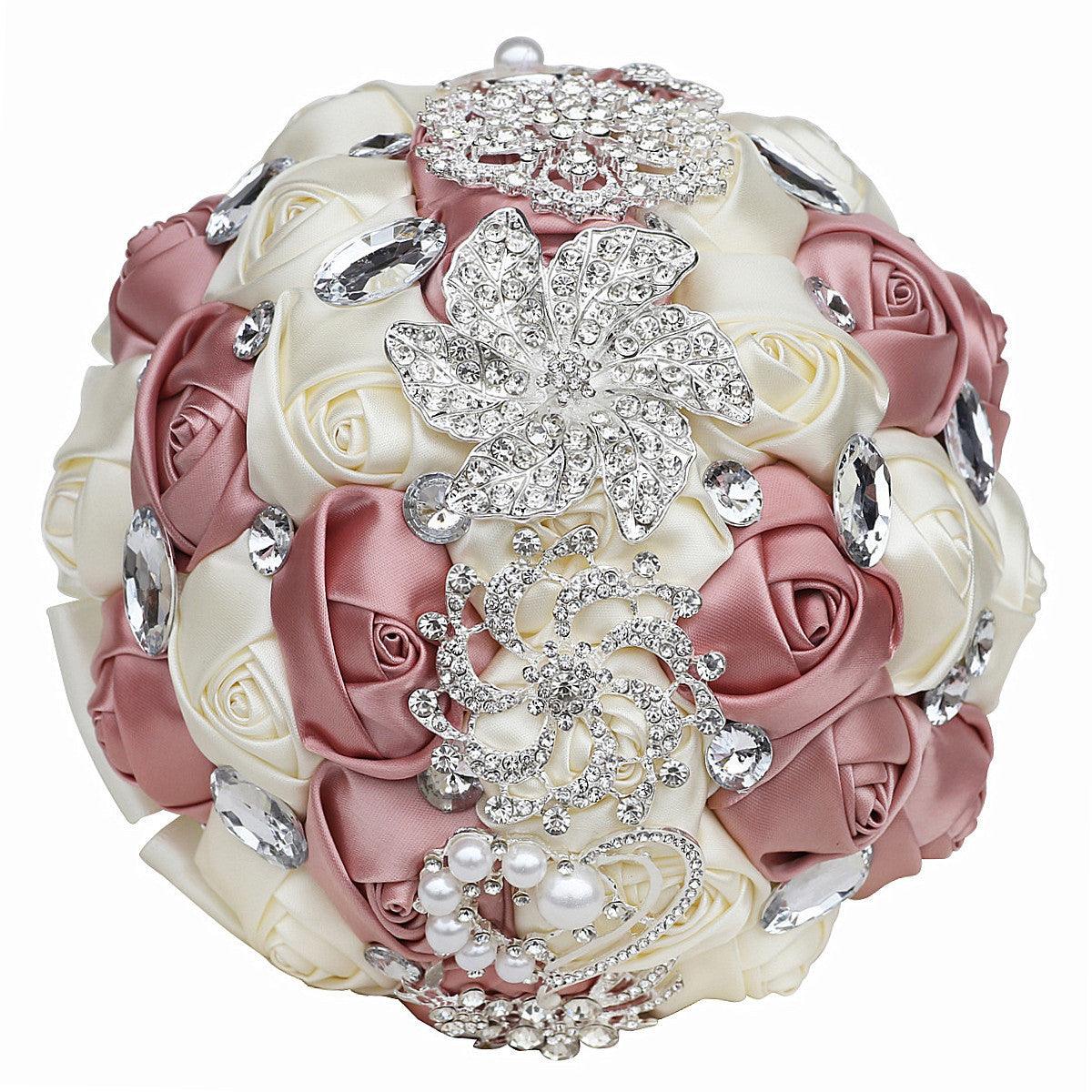 Bridal Finished Satin Bouquet Wedding Ribbon Handheld - fadidesign