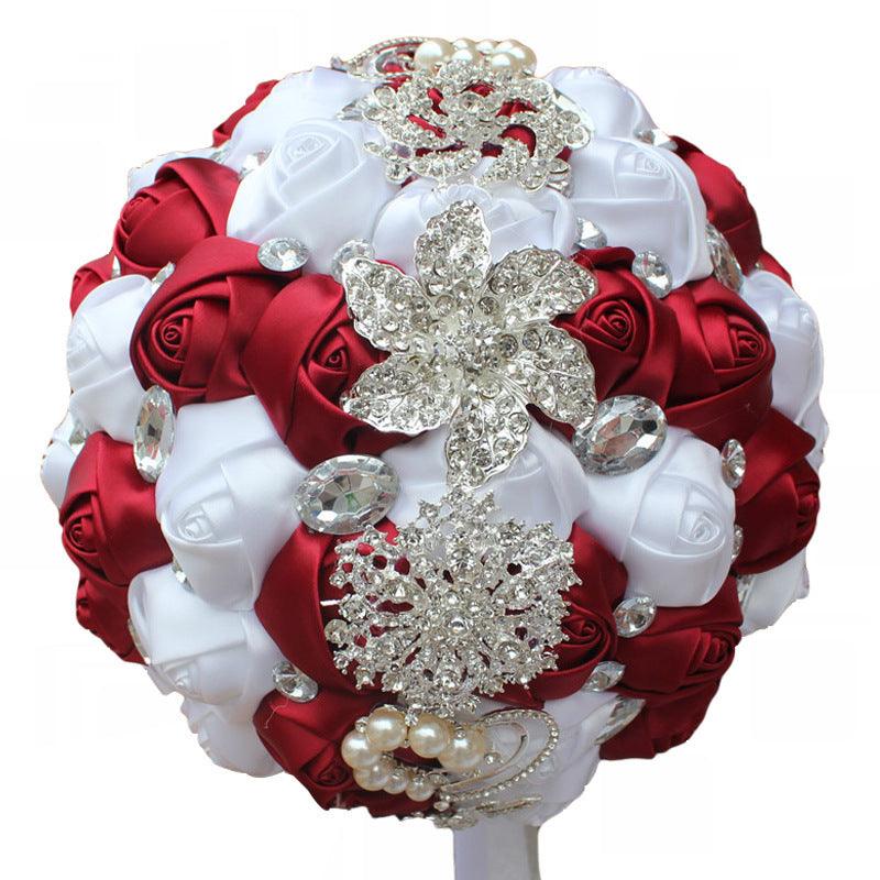 Bridal Finished Satin Bouquet Wedding Ribbon Handheld - fadidesign