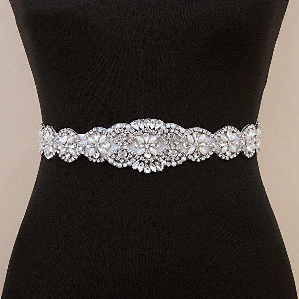 Bridal wedding belt with rhinestone decoration - fadidesign