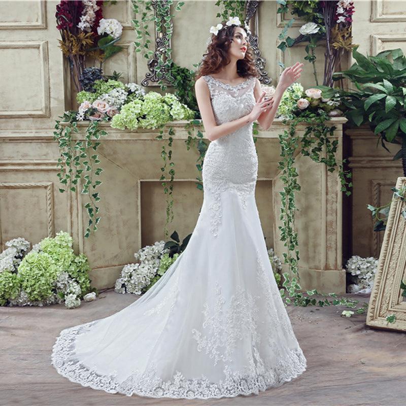 Bride Trailing Wedding Dress sexy Lace Mermaid Wedding DressW - fadidesign