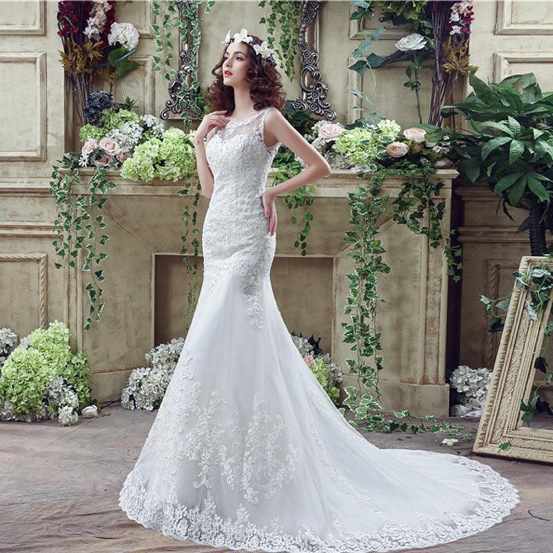 Bride Trailing Wedding Dress sexy Lace Mermaid Wedding DressW - fadidesign