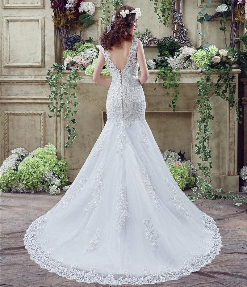 Bride Trailing Wedding Dress sexy Lace Mermaid Wedding DressW - fadidesign