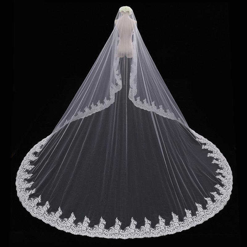 Bride Wedding Master Wedding Veil Long Long Tail - fadidesign