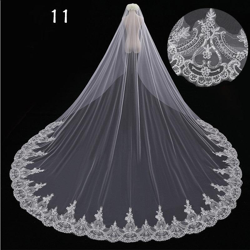 Bride Wedding Master Wedding Veil Long Long Tail - fadidesign