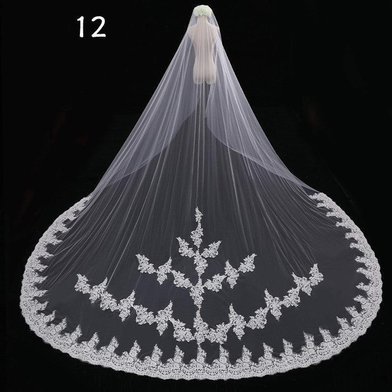 Bride Wedding Master Wedding Veil Long Long Tail - fadidesign