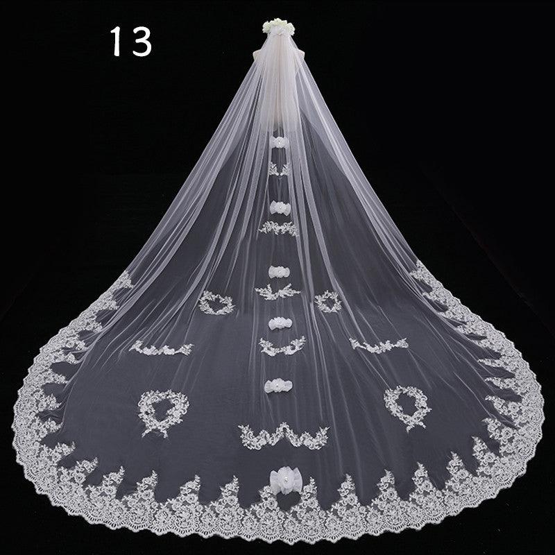 Bride Wedding Master Wedding Veil Long Long Tail - fadidesign