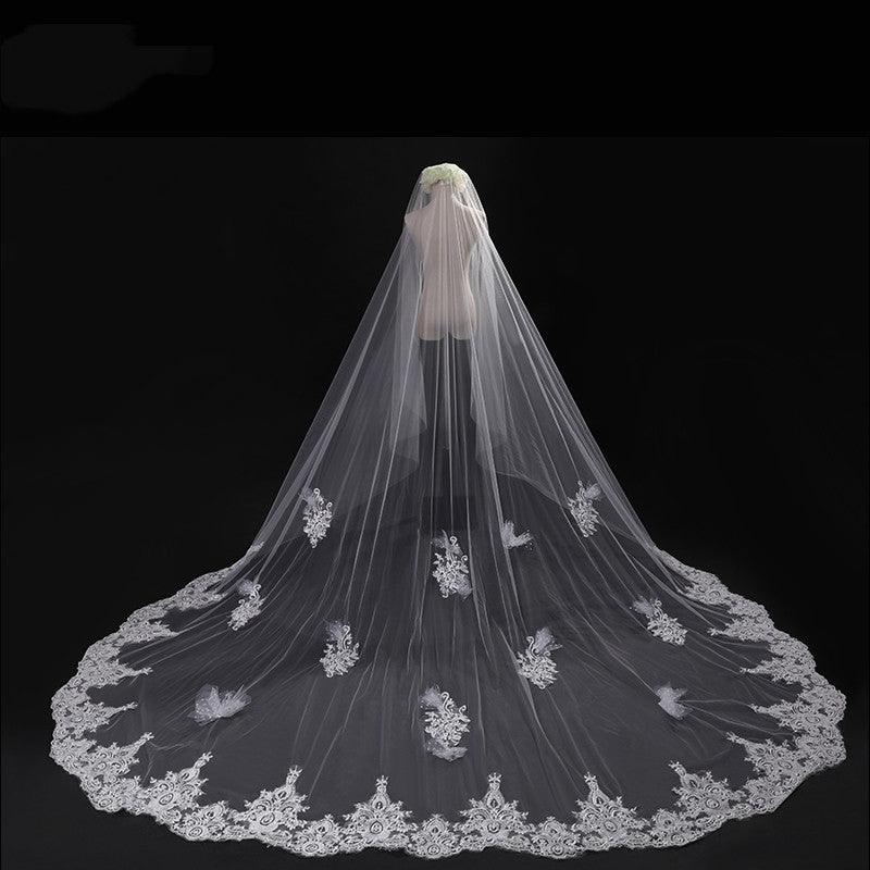 Bride Wedding Master Wedding Veil Long Long Tail - fadidesign