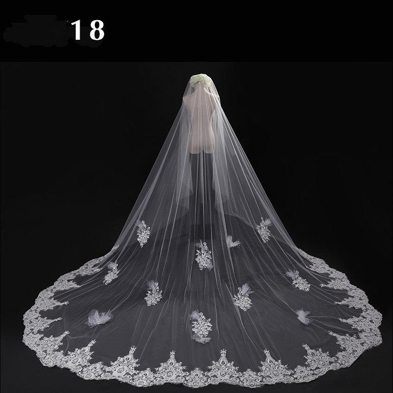 Bride Wedding Master Wedding Veil Long Long Tail - fadidesign