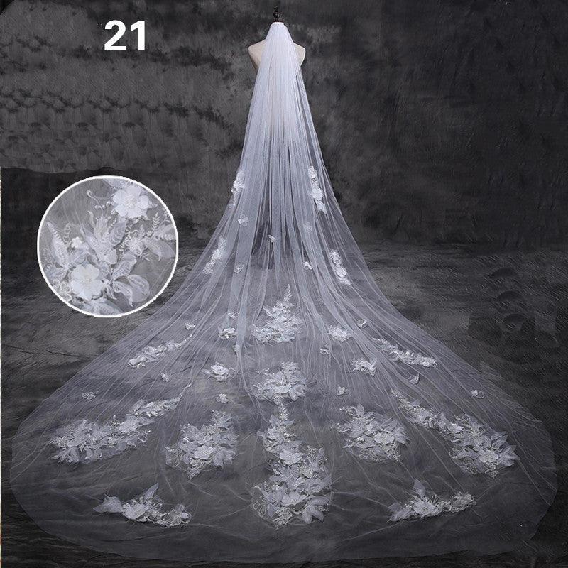 Bride Wedding Master Wedding Veil Long Long Tail - fadidesign