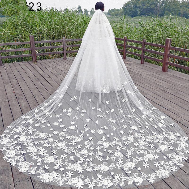 Bride Wedding Master Wedding Veil Long Long Tail - fadidesign