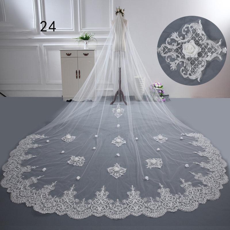 Bride Wedding Master Wedding Veil Long Long Tail - fadidesign