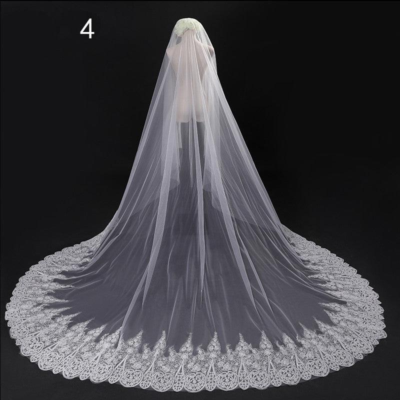 Bride Wedding Master Wedding Veil Long Long Tail - fadidesign