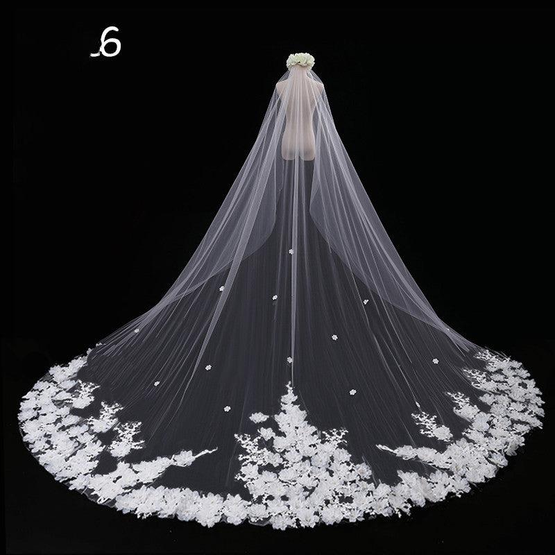 Bride Wedding Master Wedding Veil Long Long Tail - fadidesign