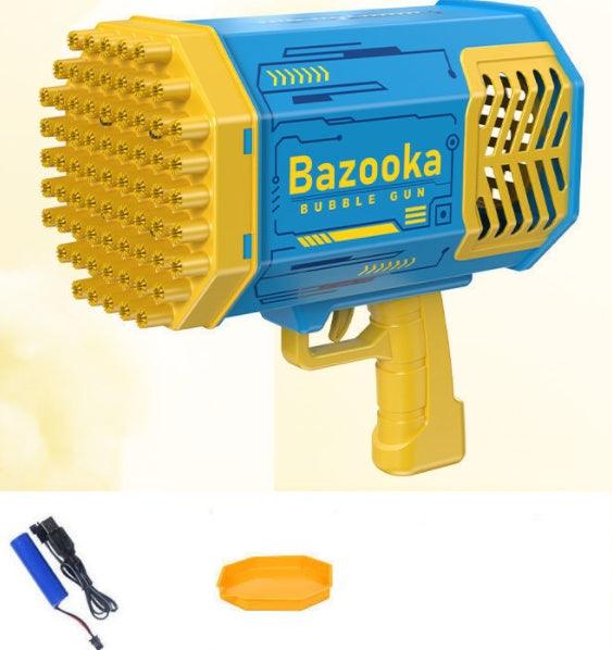 Bubble Gun Rocket 69 Holes Soap Bubbles Machine Gun Shape Automatic Blower With Light Toys For Kids Pomperos - fadidesign