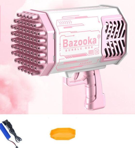 Bubble Gun Rocket 69 Holes Soap Bubbles Machine Gun Shape Automatic Blower With Light Toys For Kids Pomperos - fadidesign