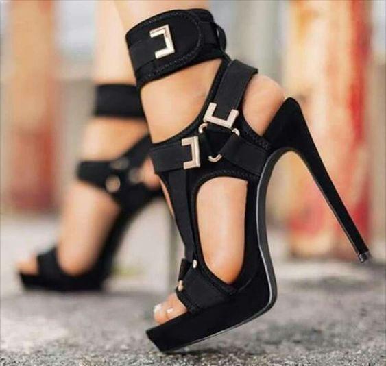 Buckle Super High Heels Waterproof Platform Fish Mouth Stiletto Heel Women Sandals - fadidesign