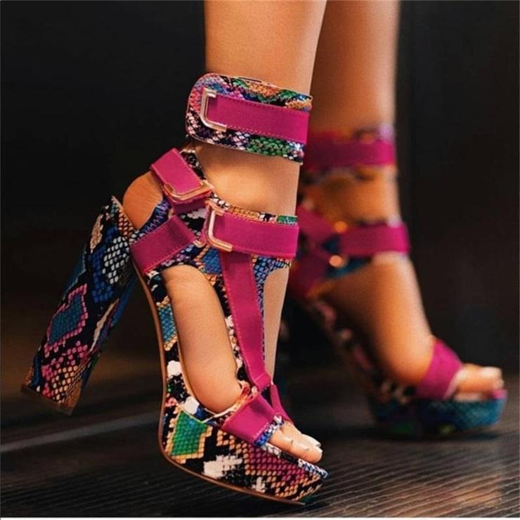 Buckle Super High Heels Waterproof Platform Fish Mouth Stiletto Heel Women Sandals - fadidesign