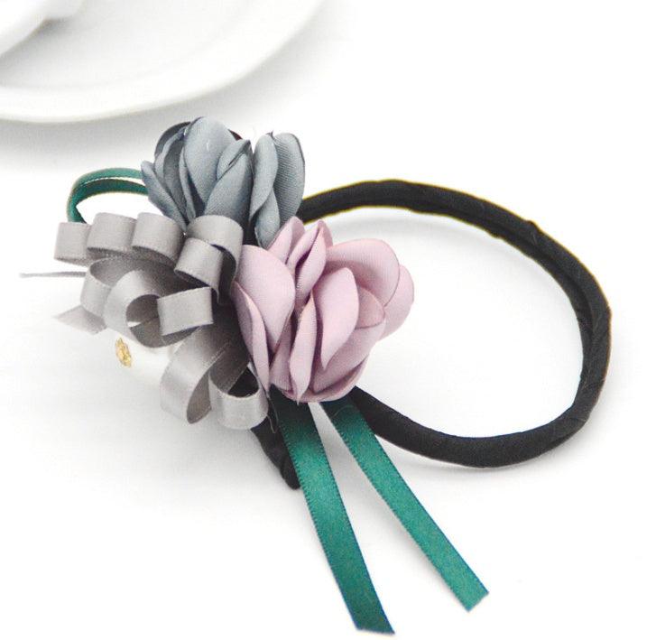 Bun Hair Half Bun Pearl Flower Hair Plate Hair Elastic Korean Styling Headdress Hair Accessories - fadidesign