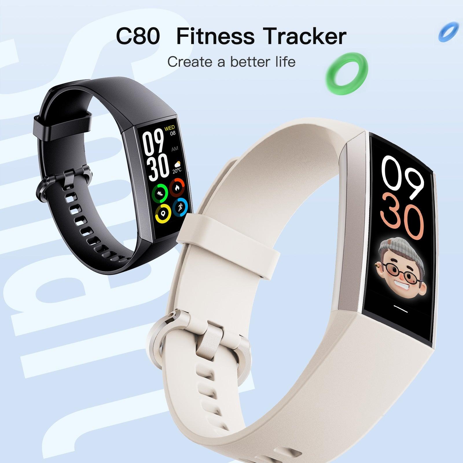 C80 Smart AMOLED Screen Power Heart Rate Blood Oxygen Monitoring Bracelet - fadidesign