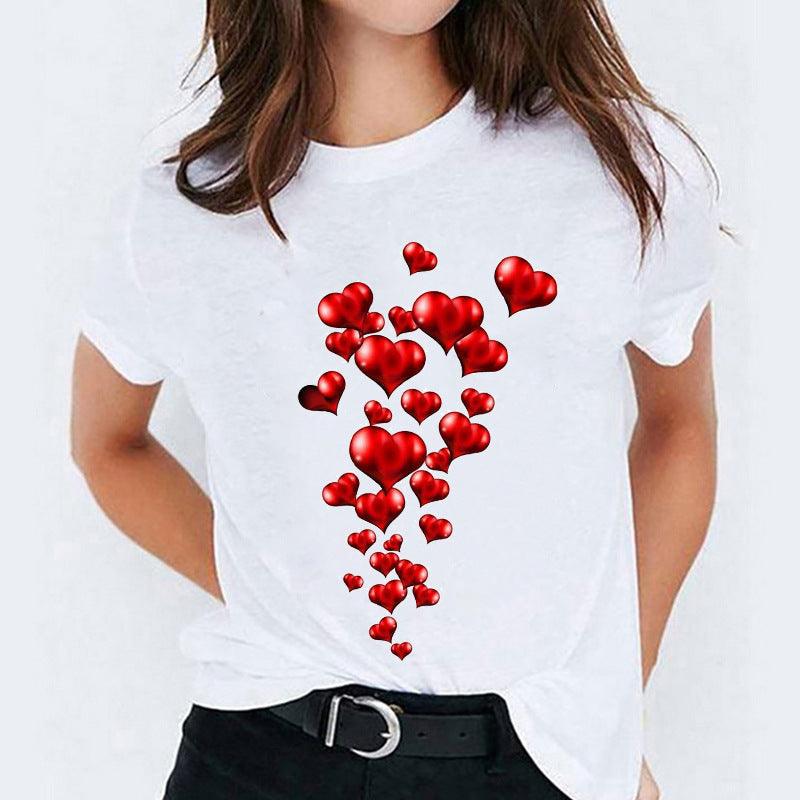 Cartoon Love Sweet Cute Short Sleeve - fadidesign